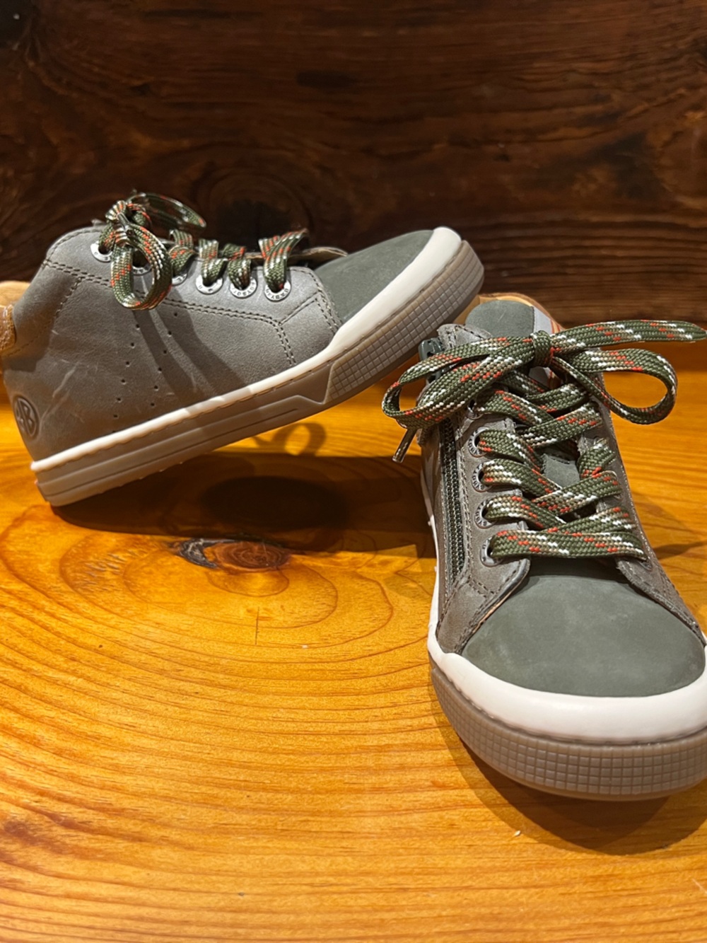 Kids Casual High-Top Sneakers in Olive Green